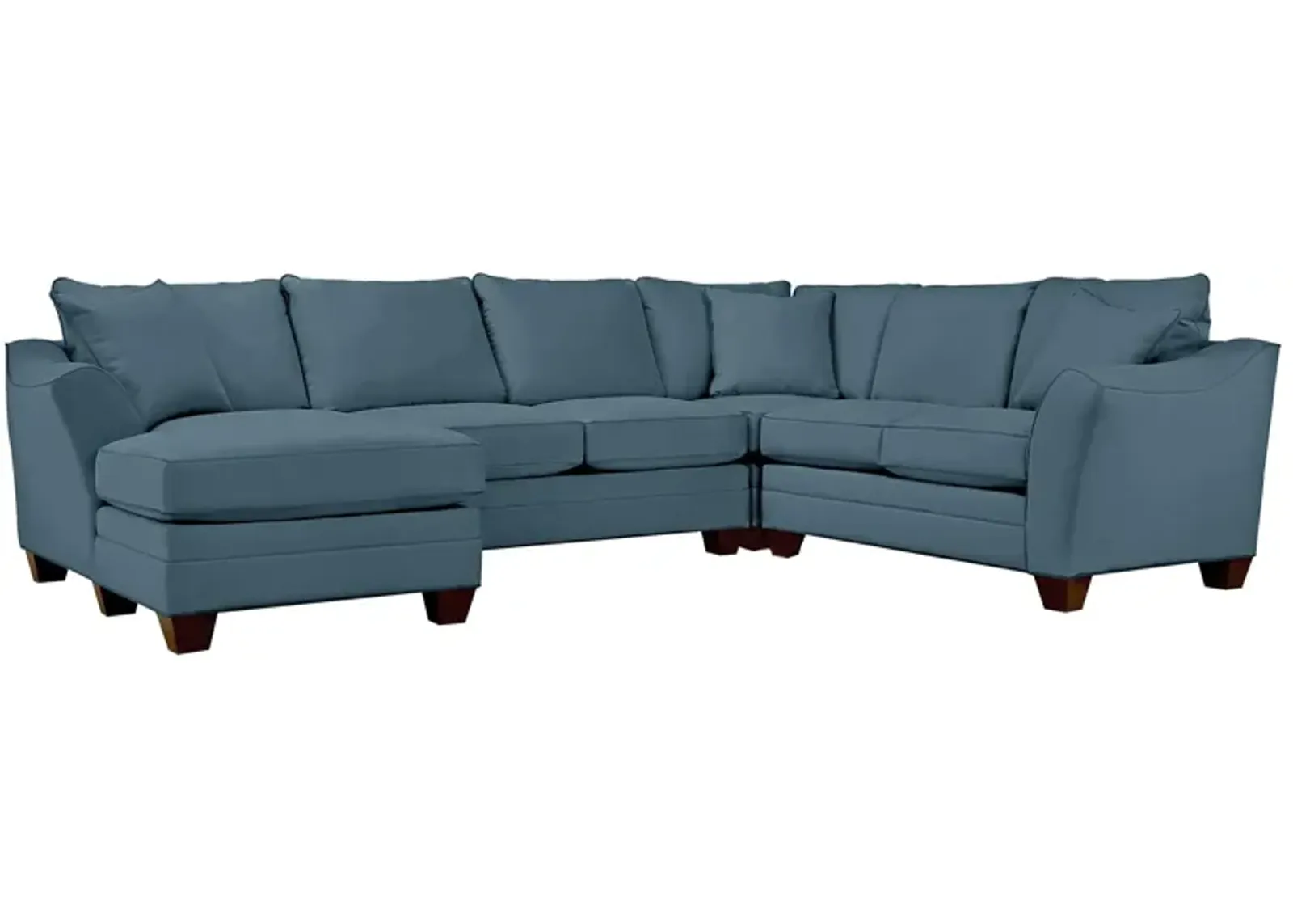 Foresthill 4-pc. Left Hand Chaise Sectional Sofa in Suede So Soft Indigo by H.M. Richards