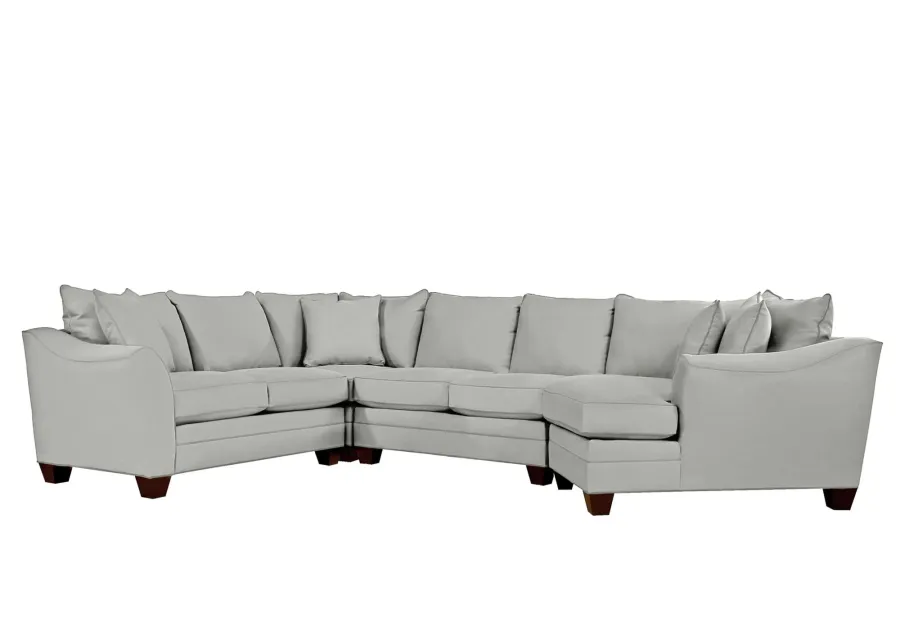 Foresthill 4-pc. Right Hand Cuddler Sectional Sofa in Suede So Soft Platinum by H.M. Richards