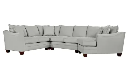 Foresthill 4-pc. Right Hand Cuddler Sectional Sofa in Suede So Soft Platinum by H.M. Richards