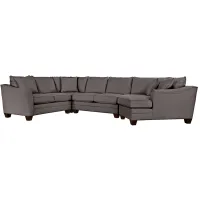 Foresthill 4-pc. Right Hand Cuddler with Loveseat Sectional Sofa in Suede So Soft Slate by H.M. Richards