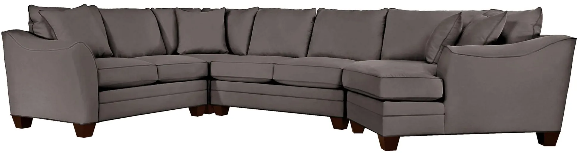 Foresthill 4-pc. Right Hand Cuddler with Loveseat Sectional Sofa in Suede So Soft Slate by H.M. Richards