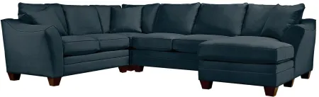 Foresthill 4-pc. Sectional w/ Right Arm Facing Chaise in Suede So Soft Midnight by H.M. Richards