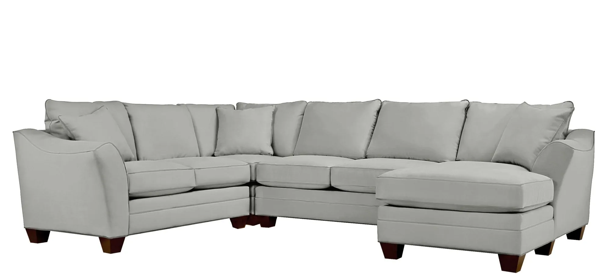 Foresthill 4-pc. Sectional w/ Right Arm Facing Chaise in Suede So Soft Platinum by H.M. Richards