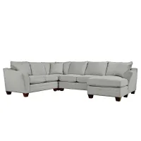 Foresthill 4-pc. Sectional w/ Right Arm Facing Chaise in Suede So Soft Platinum by H.M. Richards