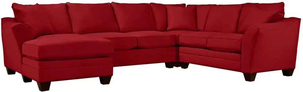 Foresthill 4-pc. Left Hand Chaise Sectional Sofa in Suede So Soft Cardinal by H.M. Richards