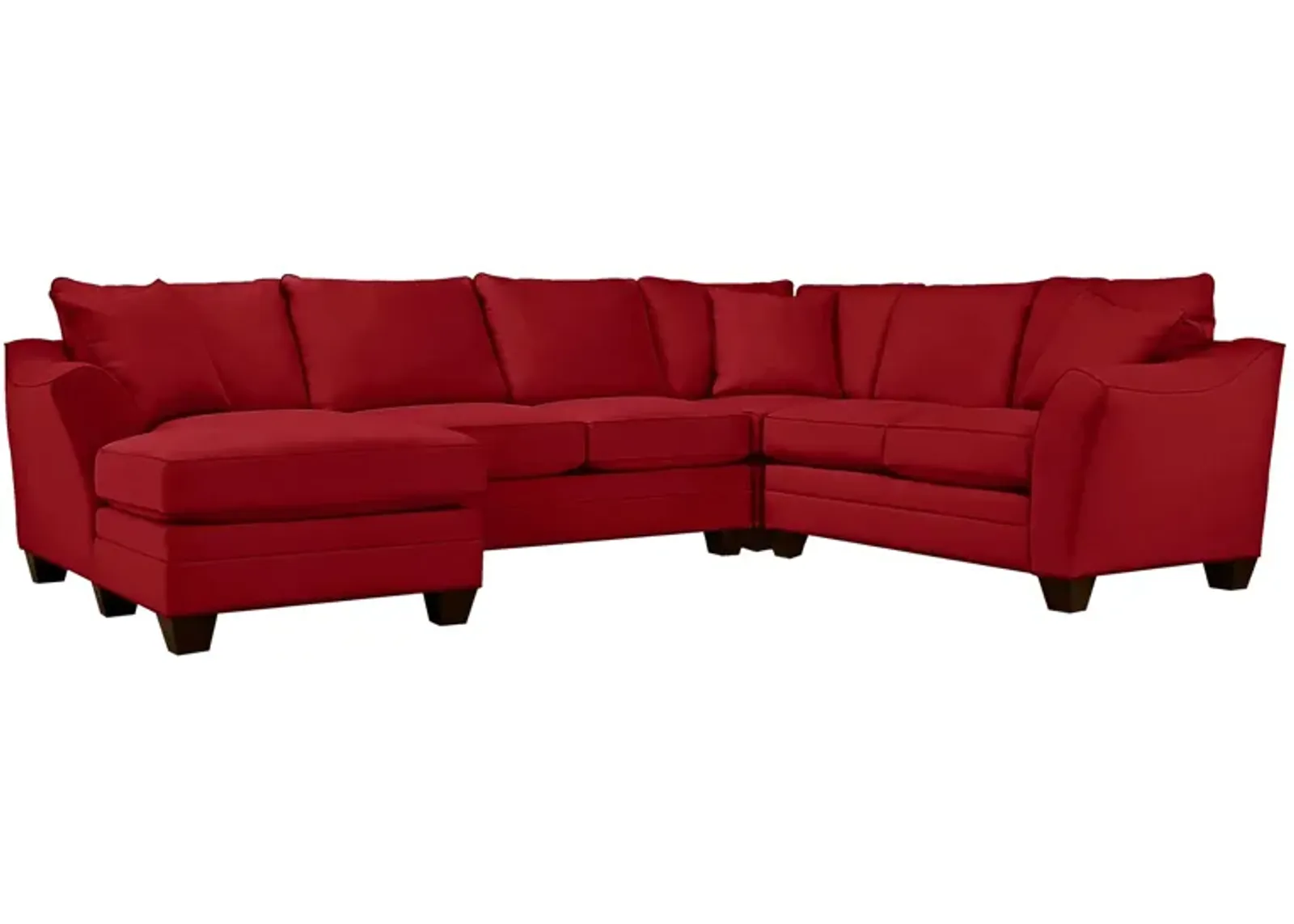 Foresthill 4-pc. Left Hand Chaise Sectional Sofa in Suede So Soft Cardinal by H.M. Richards