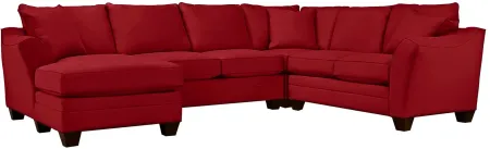 Foresthill 4-pc. Left Hand Chaise Sectional Sofa in Suede So Soft Cardinal by H.M. Richards