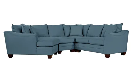 Foresthill 4-pc. Left Hand Cuddler Sectional Sofa in Suede So Soft Indigo by H.M. Richards