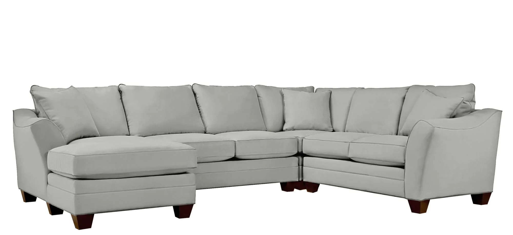 Foresthill 4-pc. Left Hand Chaise Sectional Sofa in Suede So Soft Platinum by H.M. Richards