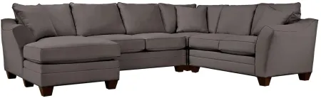 Foresthill 4-pc. Left Hand Chaise Sectional Sofa in Suede So Soft Slate by H.M. Richards