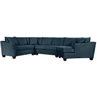 Foresthill 4-pc. Right Hand Cuddler Sectional Sofa in Suede So Soft Midnight by H.M. Richards