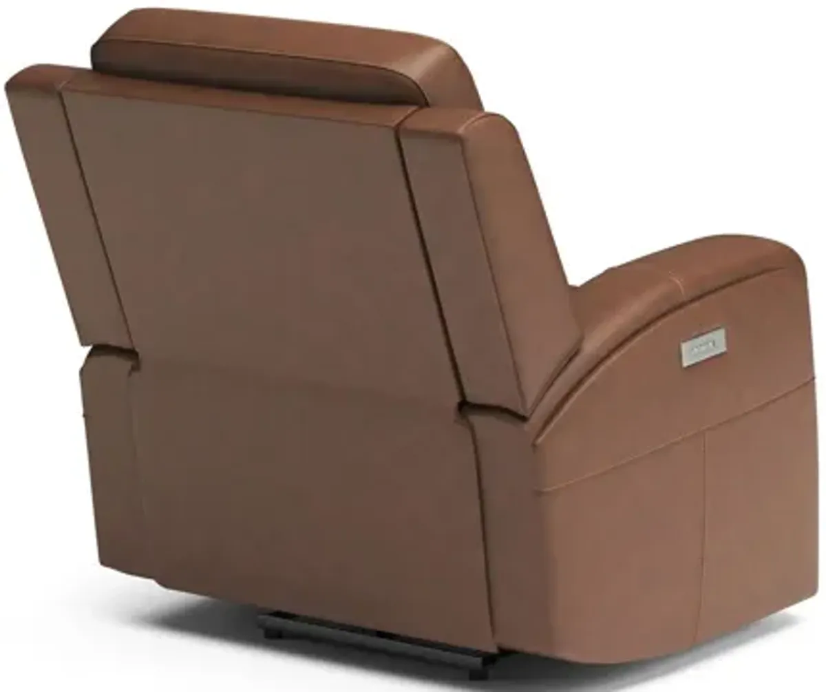 Linden Leather Power Recliner with Power Headrest and Lumbar