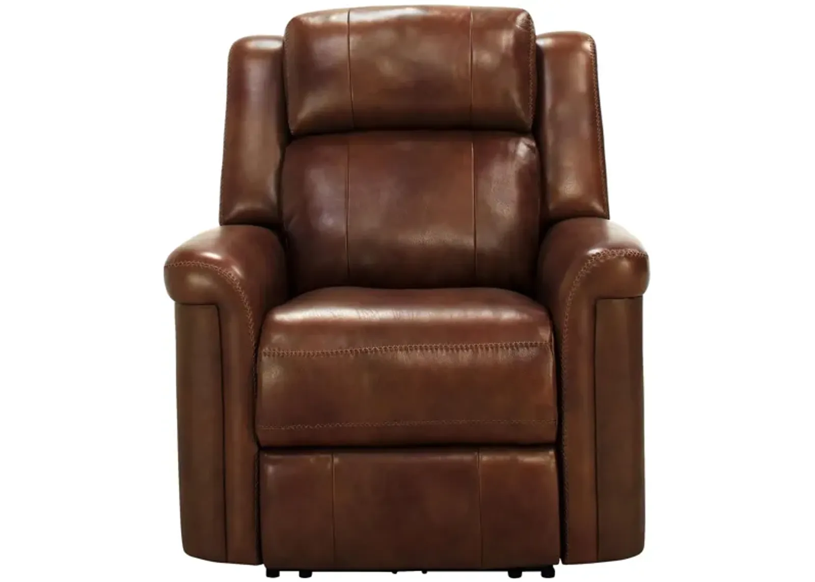 Richfield Leather Power Recliner with Power Headrest and Lumbar in Brown by Bellanest