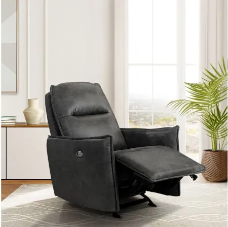 Mia Power Recliner in Charcoal by Lifestyle Solutions