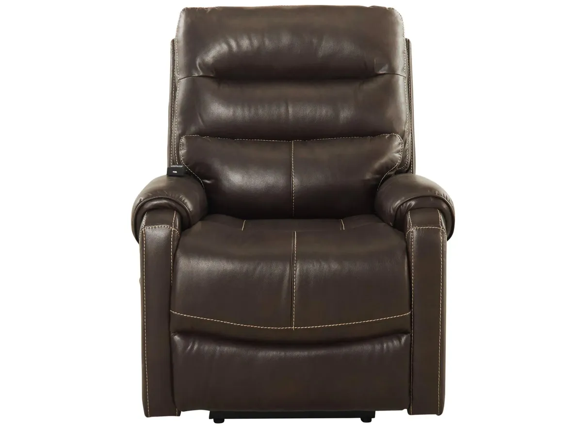 Ritmer Power Lift Recliner in Dark Brown by High Line Smart Home