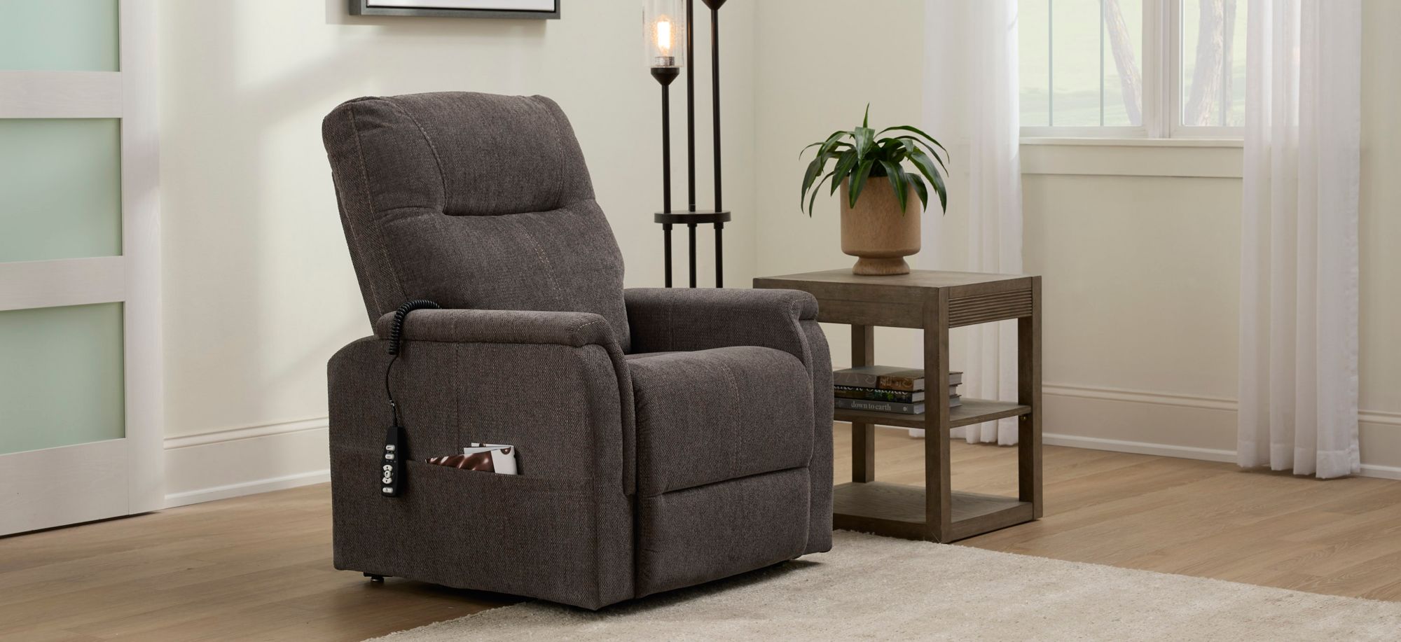 Ovation Power Lift Recliner w/ Heat & Massage in Gray by Bellanest