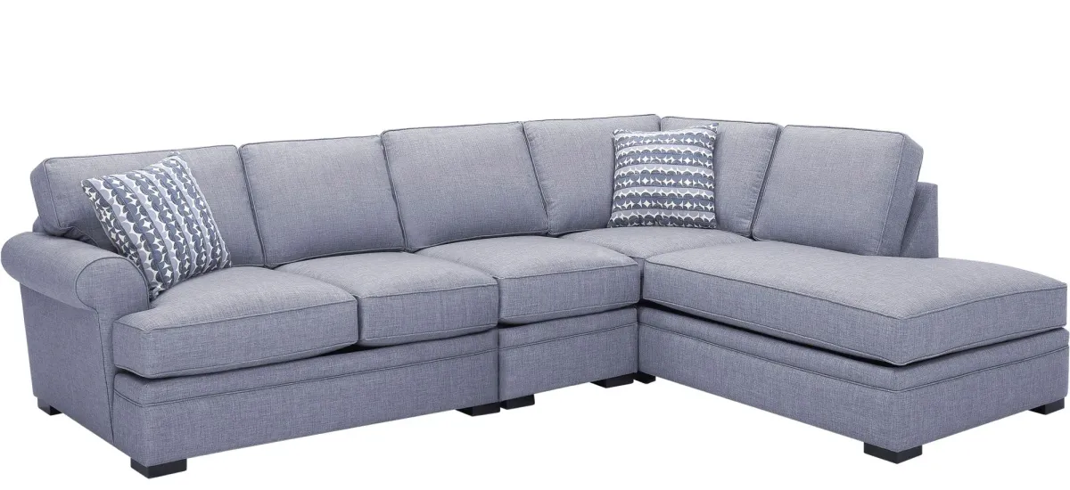 Granger 3-pc... Sectional in Denim by Jonathan Louis