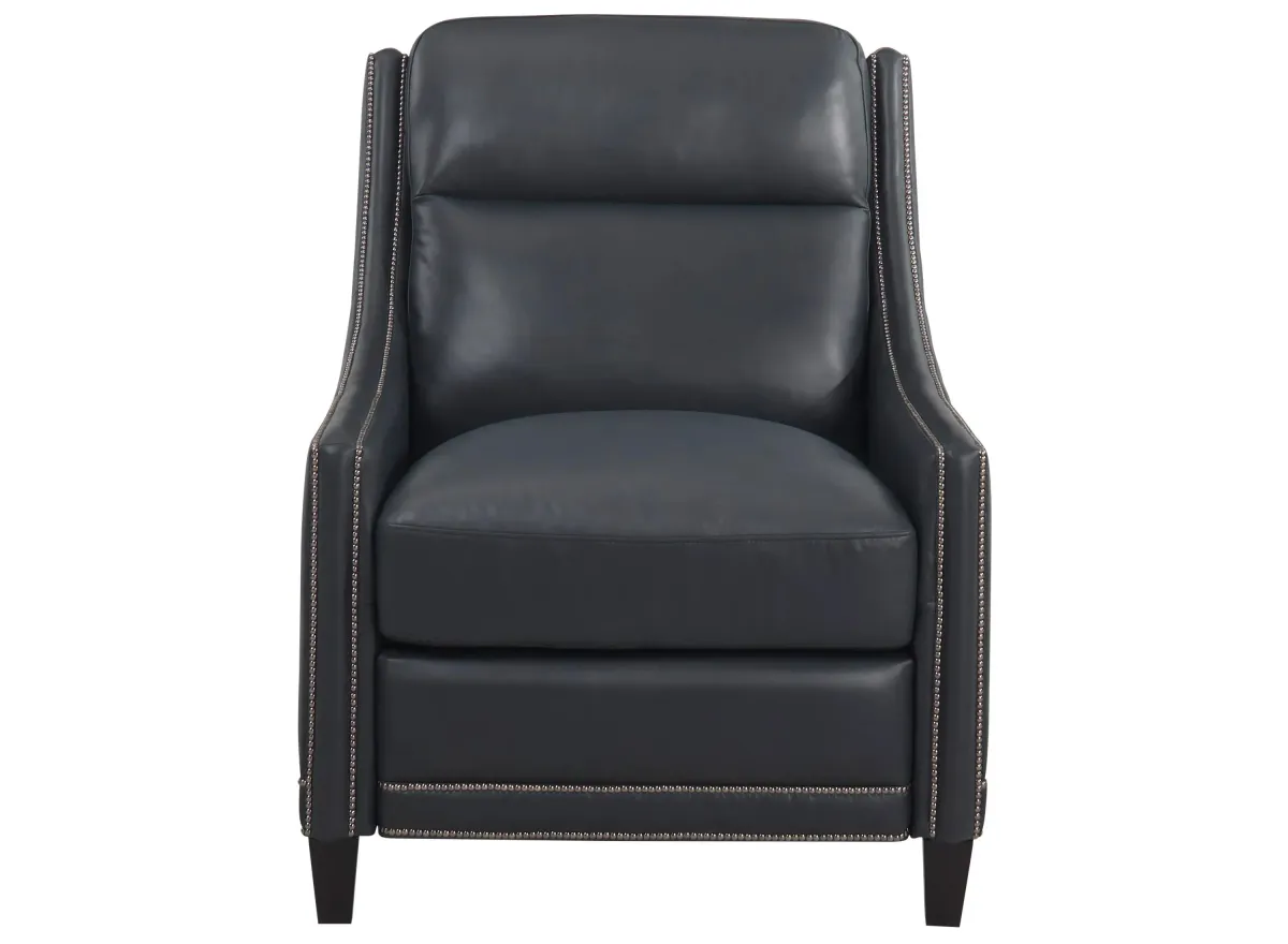 Sebastian Leather Power Recliner w/ Power Headrest in Blue by Bernhardt