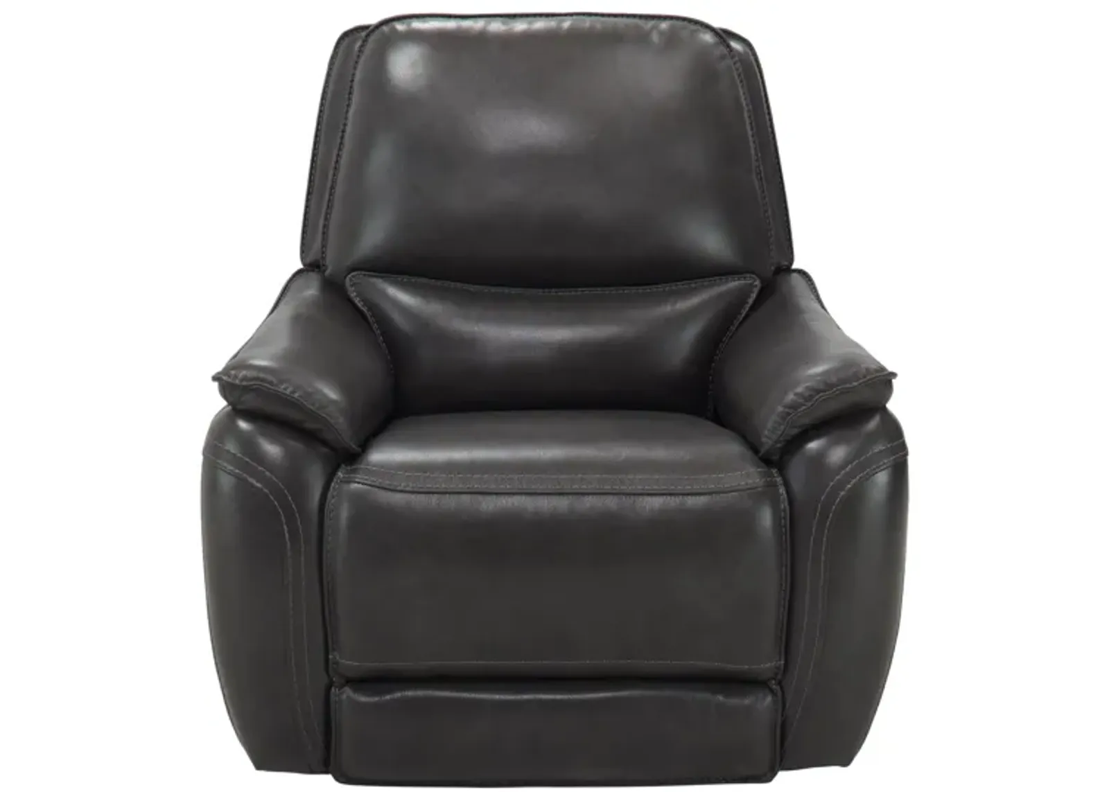 Corsello Leather Power Recliner w/ Power Headrest in Gray by Bellanest