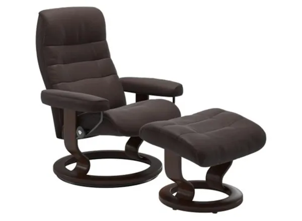 Stressless Opal Small Classic Reclining Chair and Ottoman