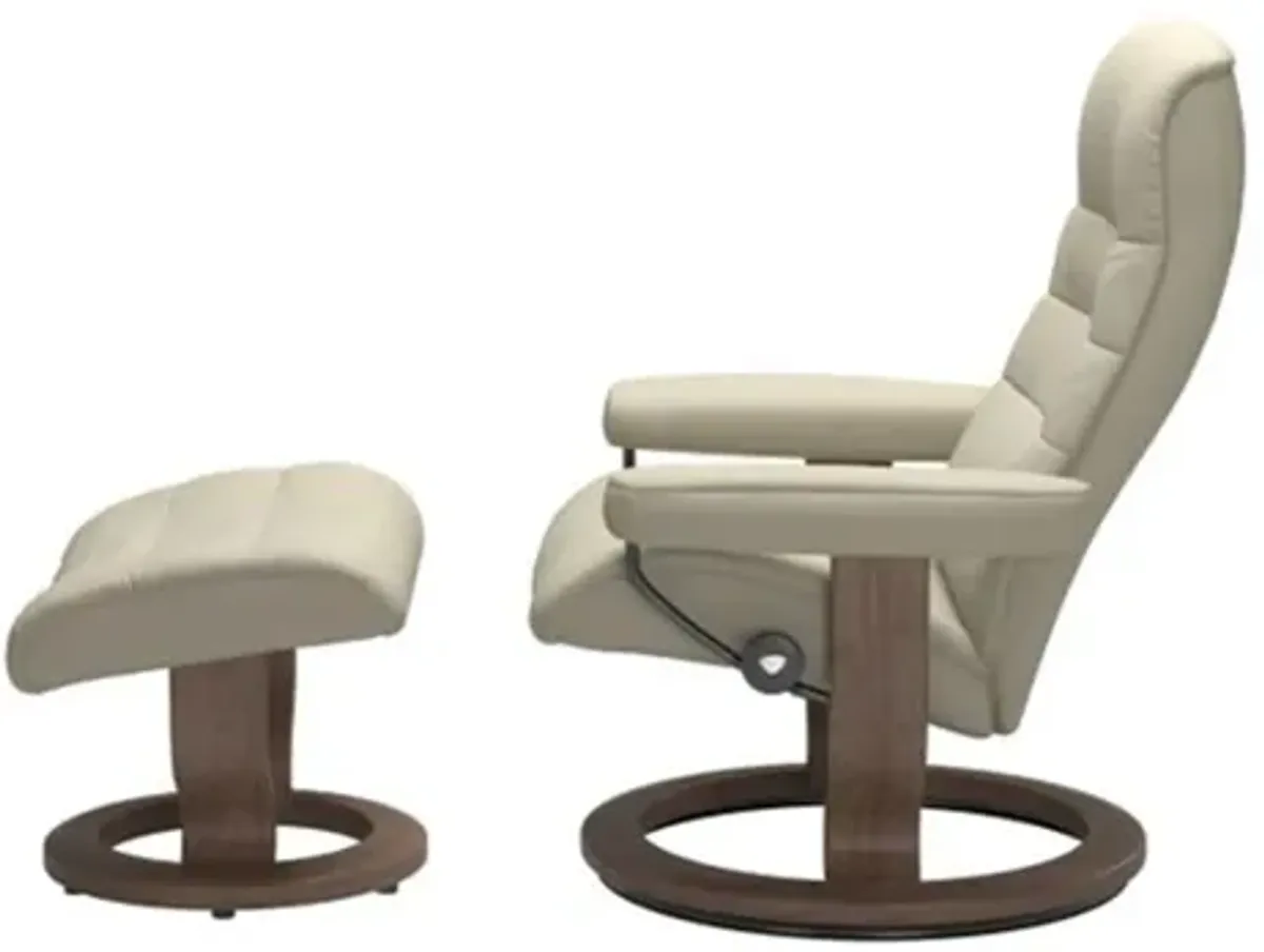 Stressless Opal Small Classic Reclining Chair and Ottoman