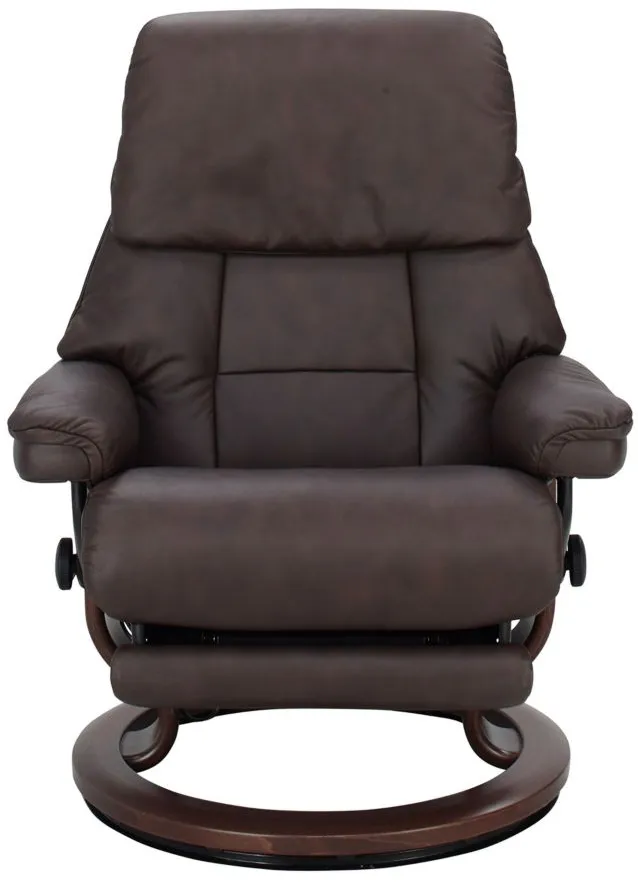 Stressless Ruby Medium Power Leg and Back Recliner in Brown by Stressless