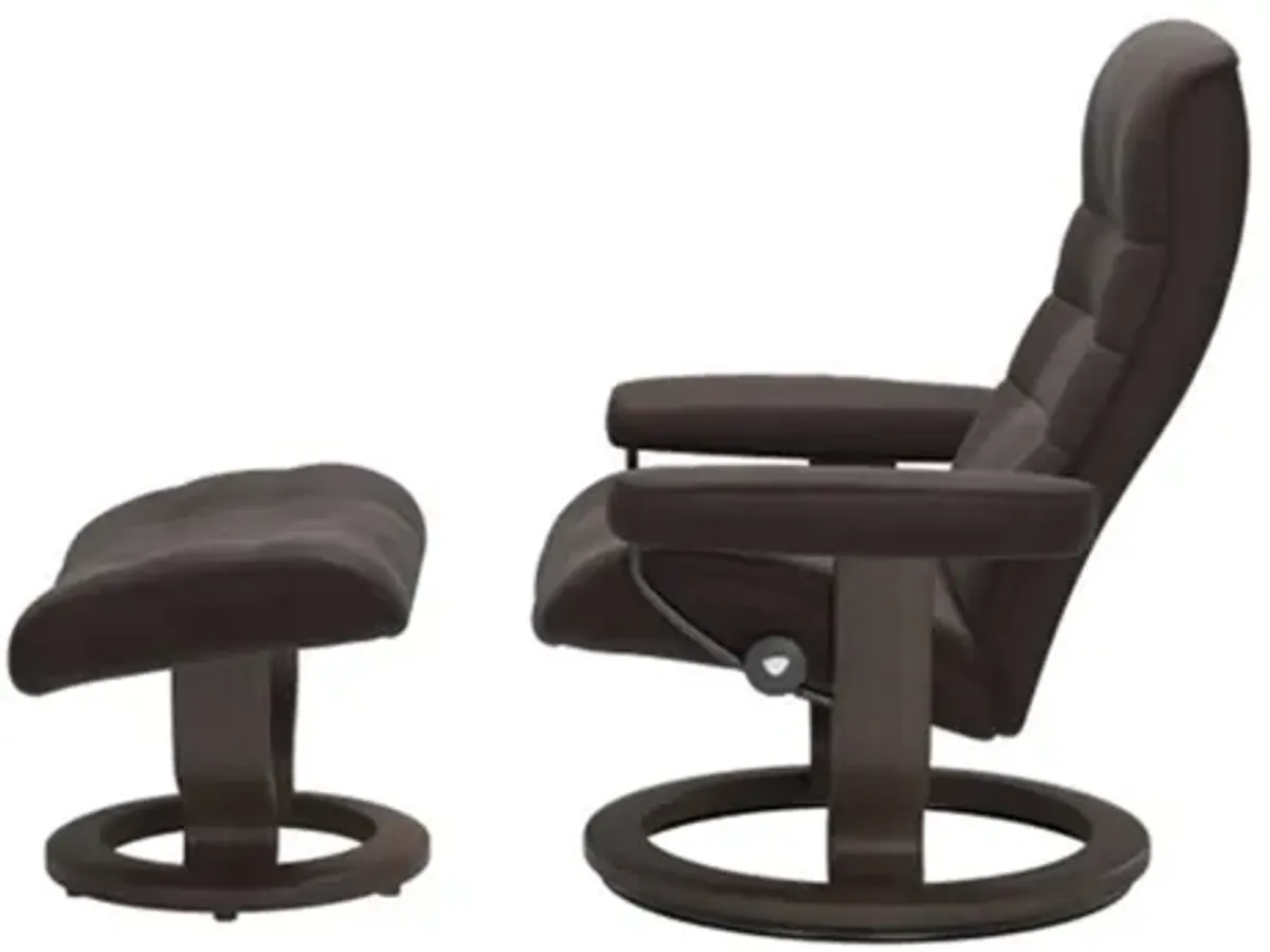 Stressless Opal Small Classic Reclining Chair and Ottoman