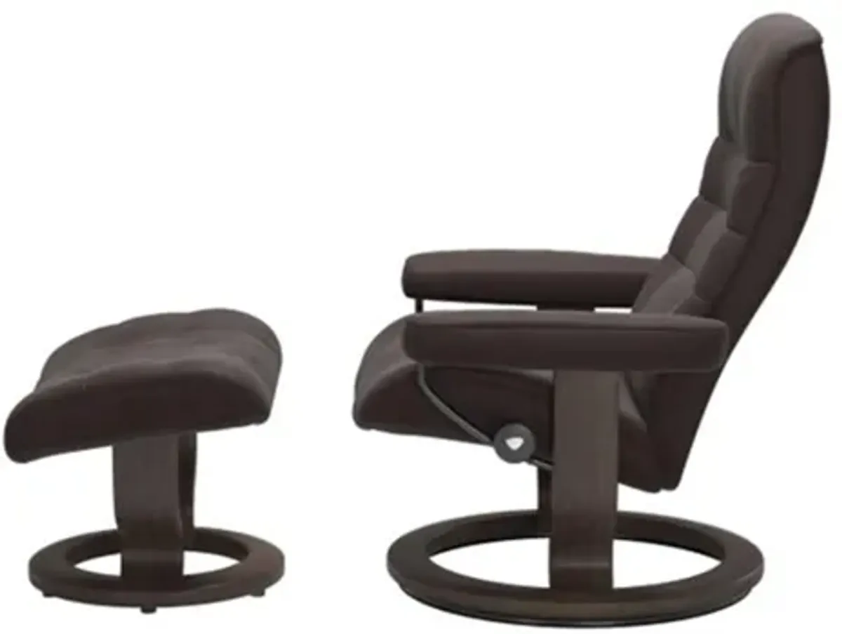 Stressless Opal Small Classic Reclining Chair and Ottoman