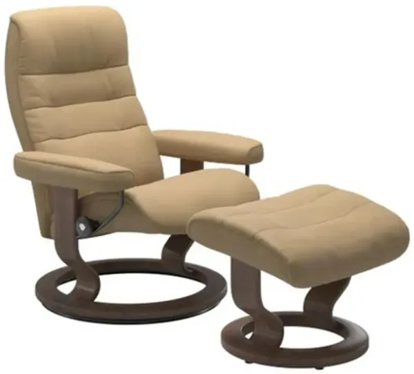 Stressless Opal Small Classic Reclining Chair and Ottoman