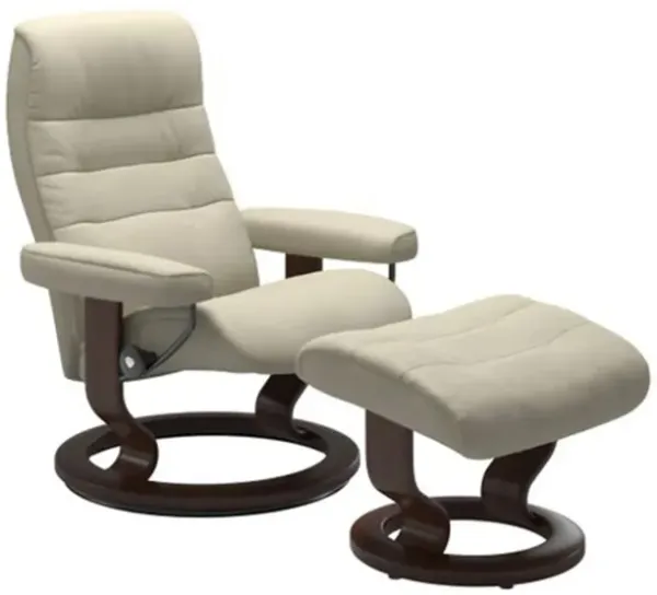 Stressless Opal Small Classic Reclining Chair and Ottoman