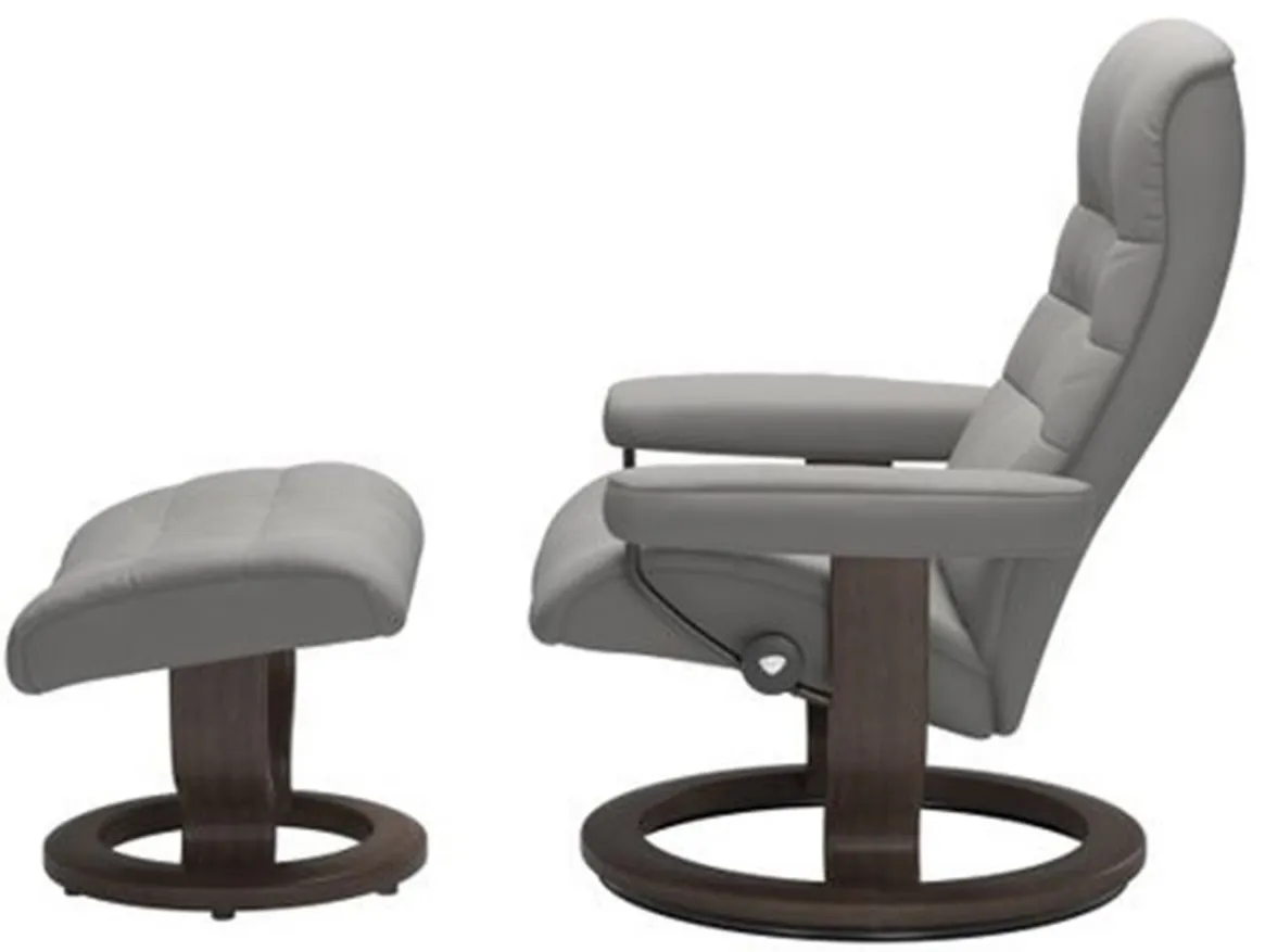 Stressless Opal Small Classic Reclining Chair and Ottoman