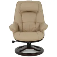 Admiral R Large Recliner and Ottoman in SL Latte with Espresso Base by Fjords USA