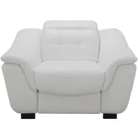 Cadori Leather Power Recliner w/ Power Headrest in White by Chateau D'Ax