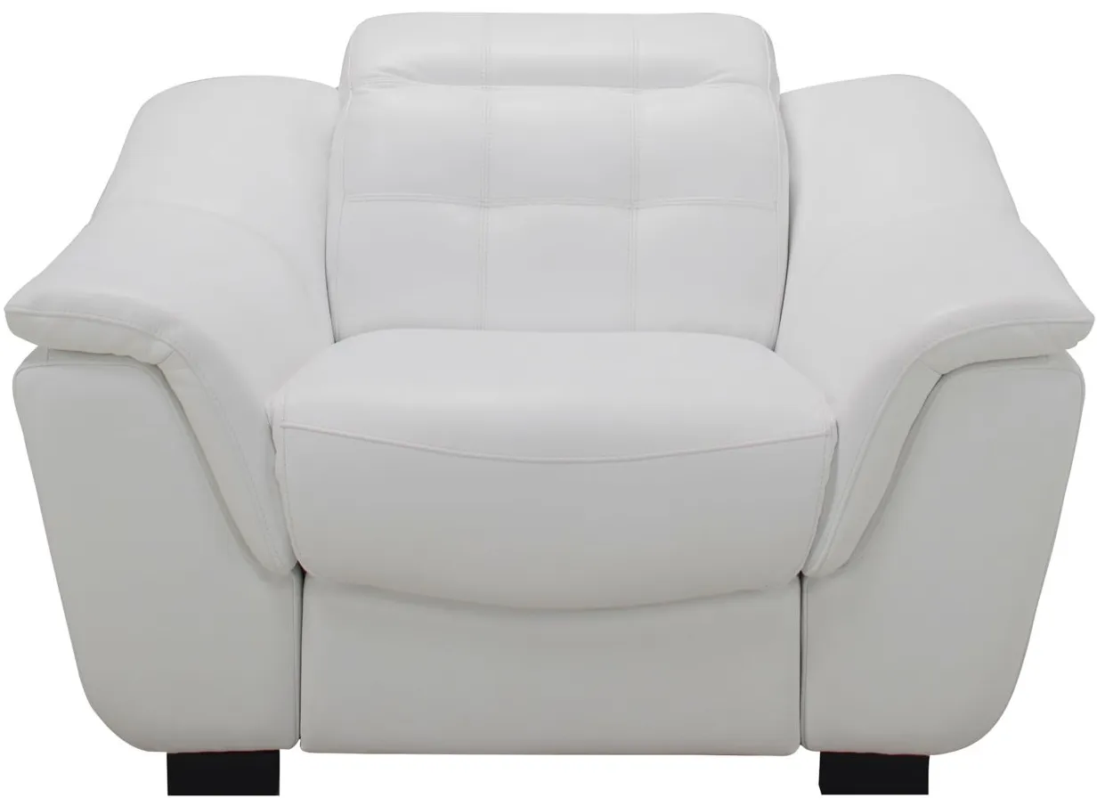 Cadori Leather Power Recliner w/ Power Headrest in White by Chateau D'Ax
