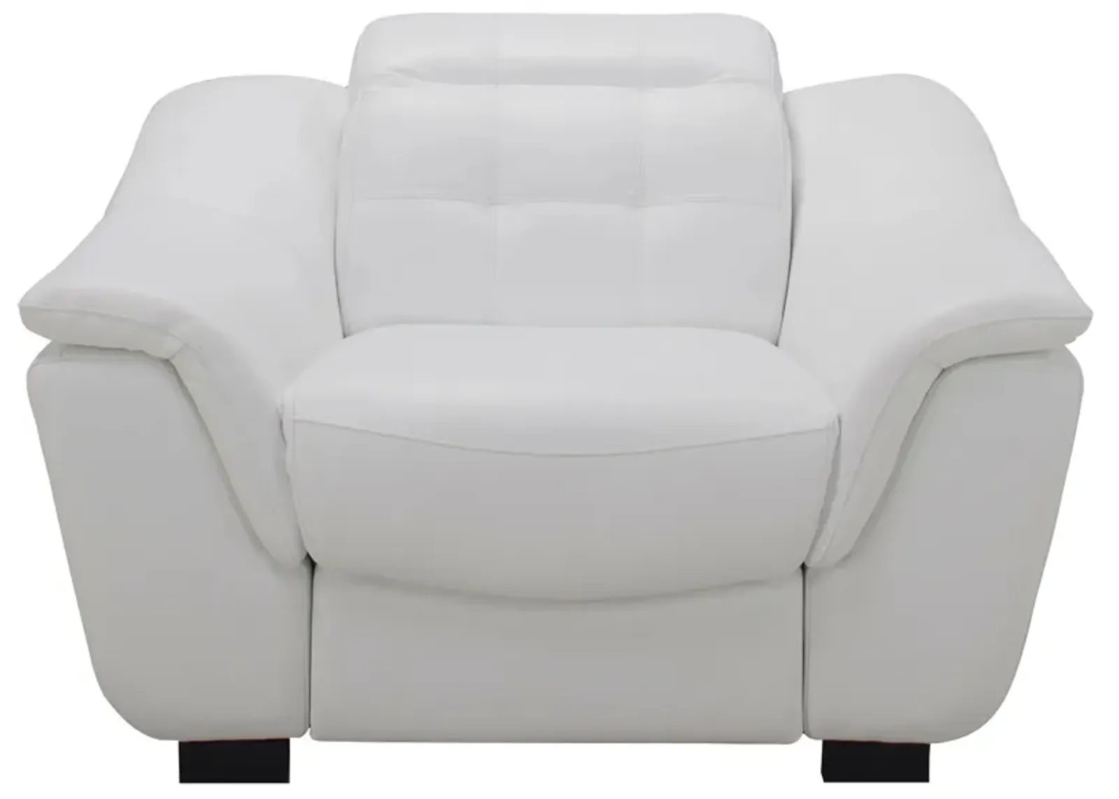 Cadori Leather Power Recliner w/ Power Headrest in White by Chateau D'Ax