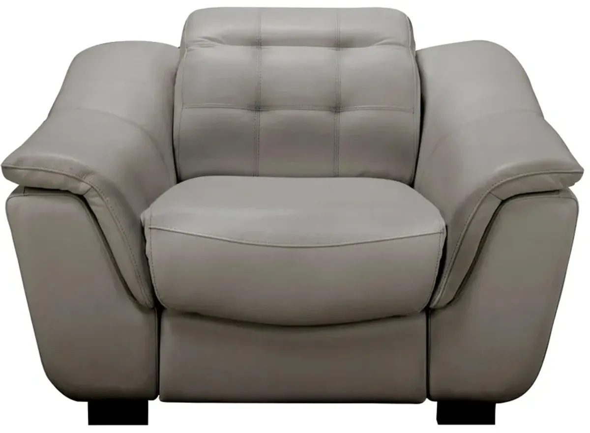 Cadori Leather Power Recliner w/ Power Headrest in Gray by Chateau D'Ax