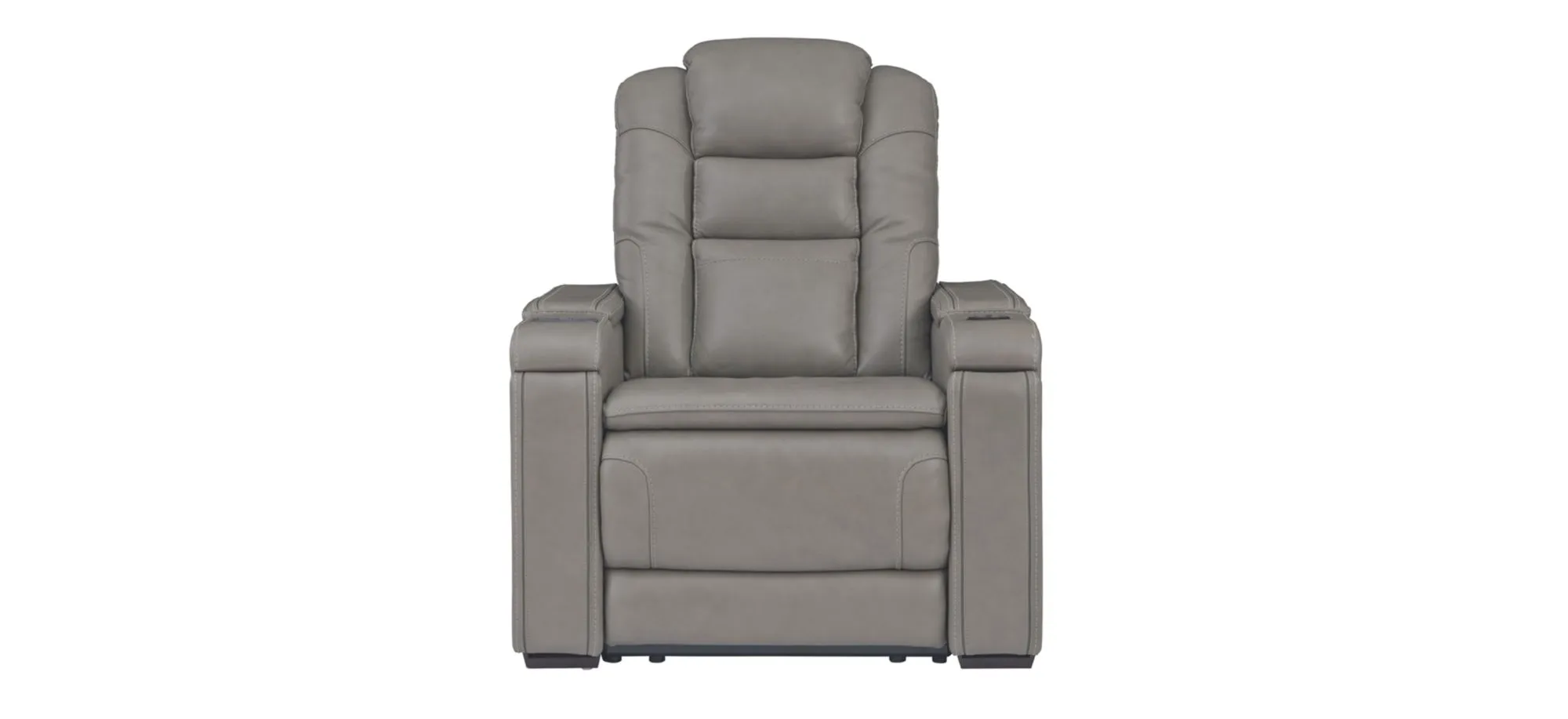 Boerna Power Recliner with Adjustable Headrest in Gray by Ashley Furniture
