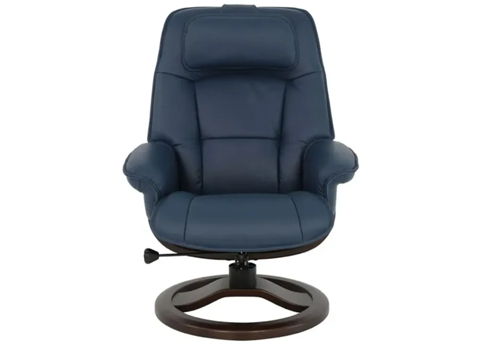 Admiral R Large Recliner and Ottoman in SL Blue with Espresso Base by Fjords USA