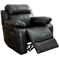 Dwyer Glider Reclining Chair in Black by Homelegance
