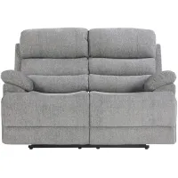 Bryce Power Double Reclining Loveseat w/ Power Headrests and USB Port in Gray by Homelegance