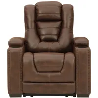 Owner's Box Power Recliner with Adjustable Headrest in Thyme by Ashley Furniture