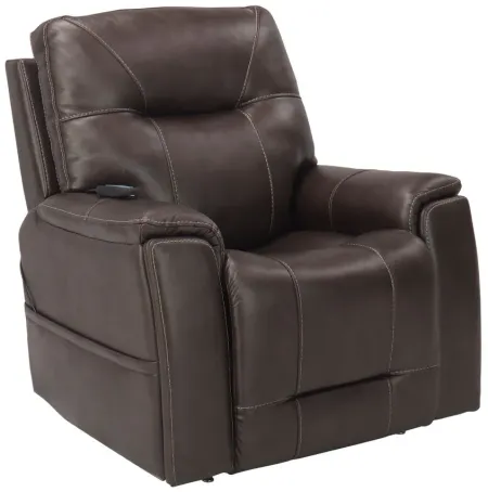 Fenton Power Lift Recliner with Power Headrest, Lumbar and Heat in Brown by Bellanest