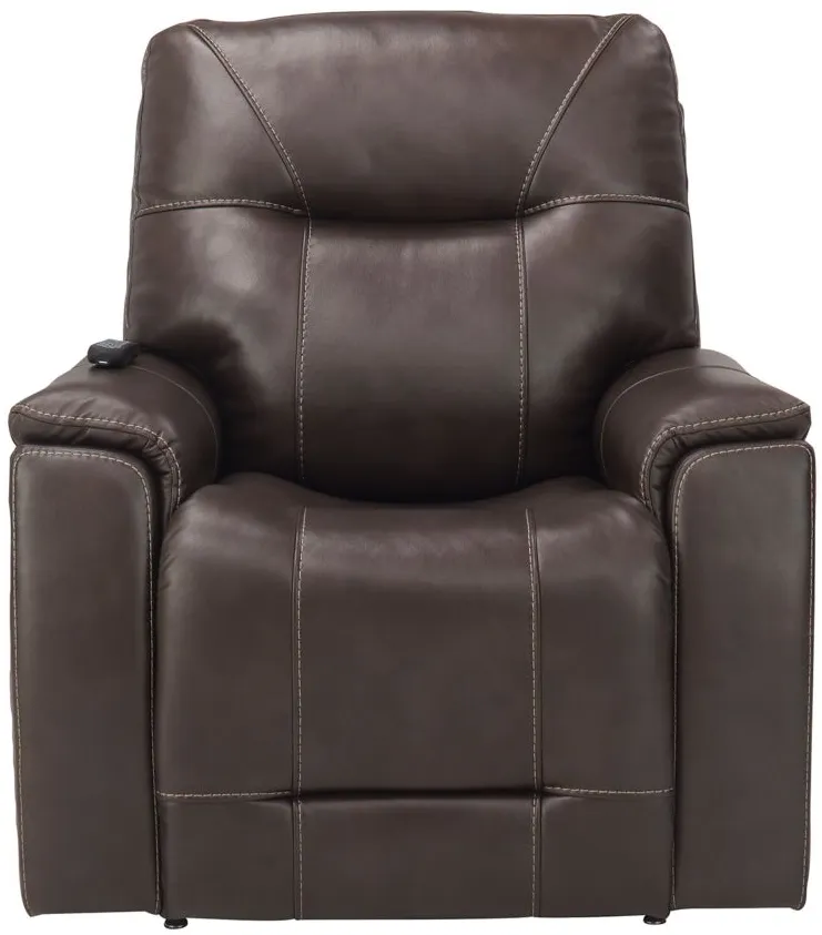 Fenton Power Lift Recliner with Power Headrest, Lumbar and Heat in Brown by Bellanest