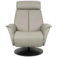 Bo Small Recliner in AL Cement with Charcoal Base by Fjords USA