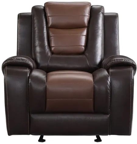 Ashcroft Glider Reclining Chair in 2-Tone (Light Brown and Dark Brown) by Homelegance