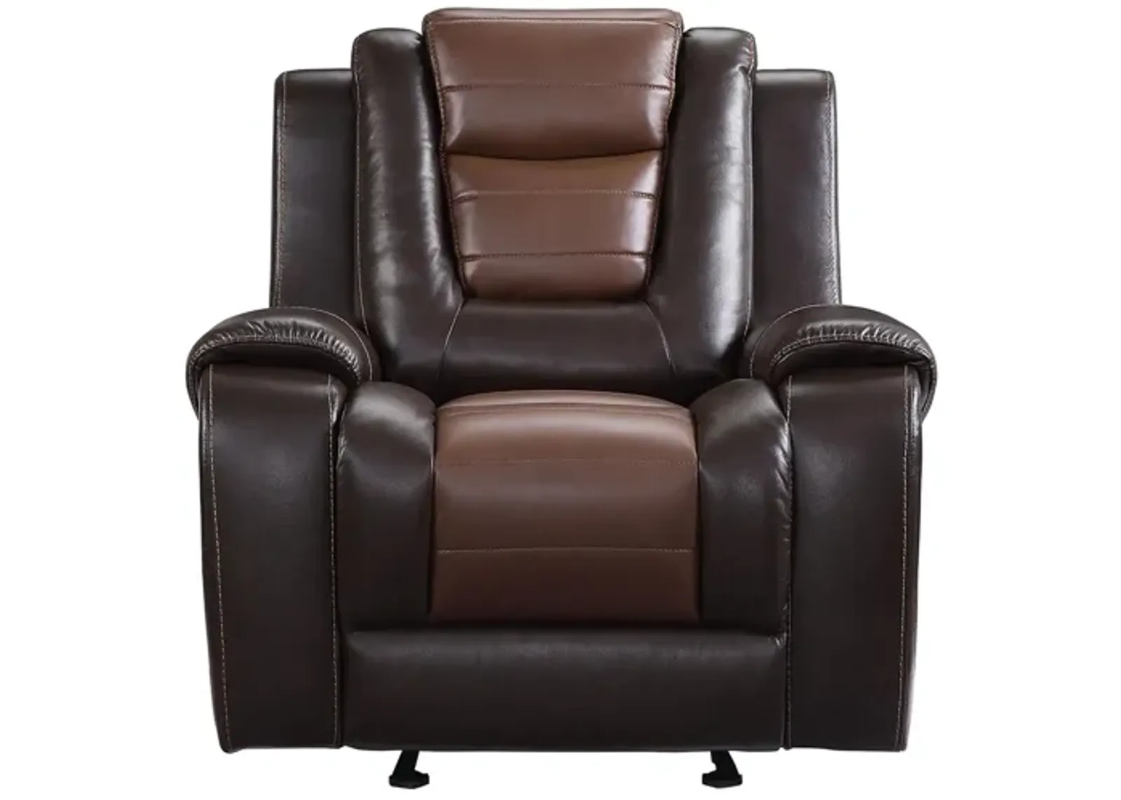 Ashcroft Glider Reclining Chair in 2-Tone (Light Brown and Dark Brown) by Homelegance