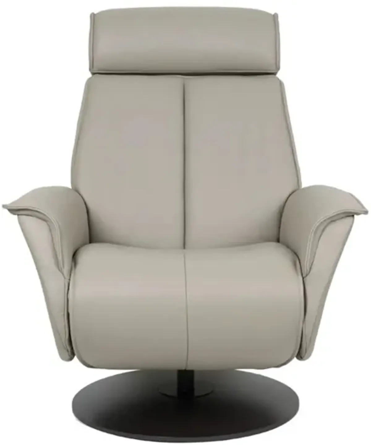 Bo Large Recliner in AL Cement with Charcoal Base by Fjords USA