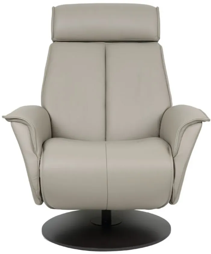Bo Large Recliner in AL Cement with Charcoal Base by Fjords USA