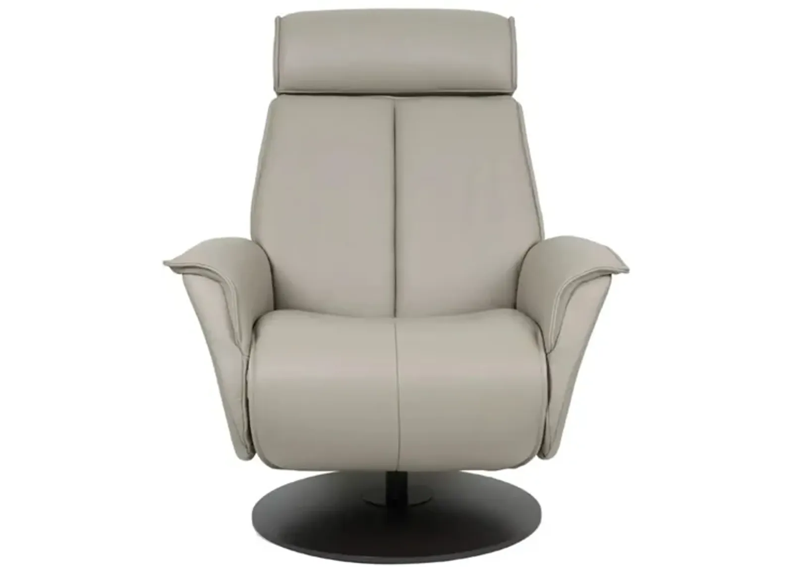 Bo Large Recliner in AL Cement with Charcoal Base by Fjords USA