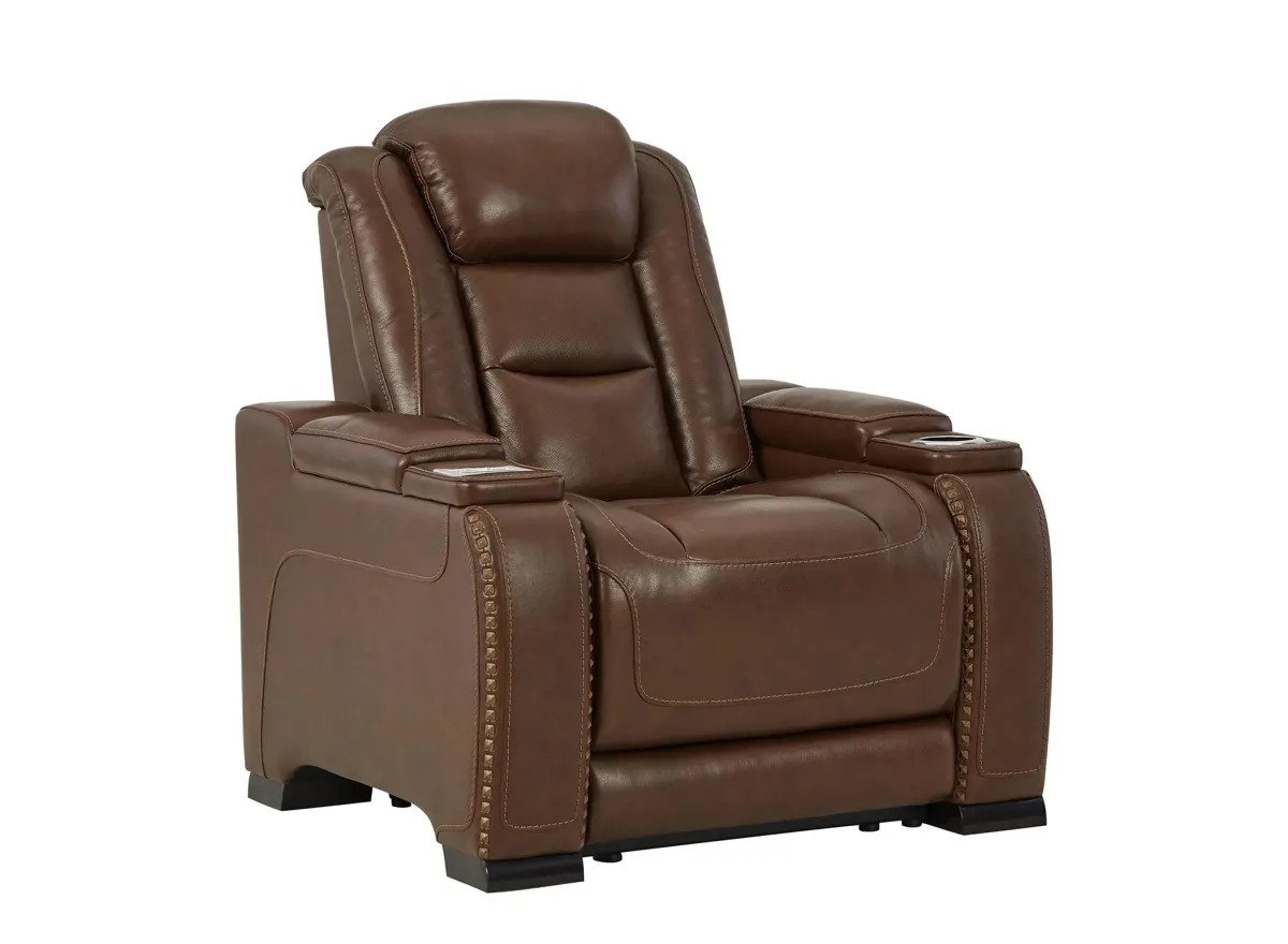 The Man-Den Power Recliner in Mahogany by Ashley Furniture